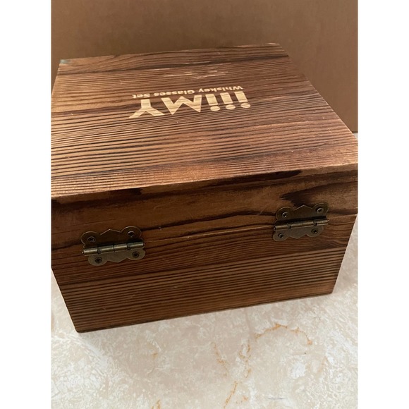 IIIMY Whisky Glass Gift Set in Wooden Box - Glass, Slate Coaster & Steel Tongs - Picture 9 of 10